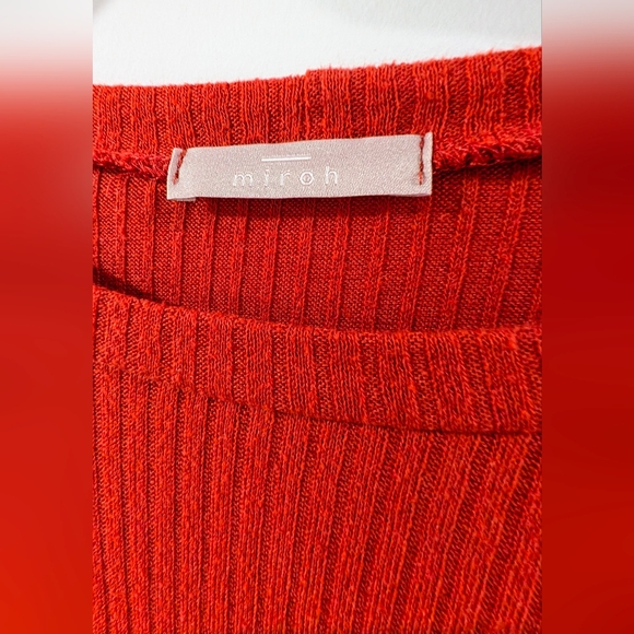 Miroh Burnt Orange Ribbed Crew Neck Sweater - Picture 2 of 5
